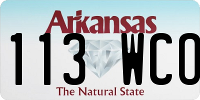 AR license plate 113WCO