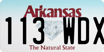 AR license plate 113WDX