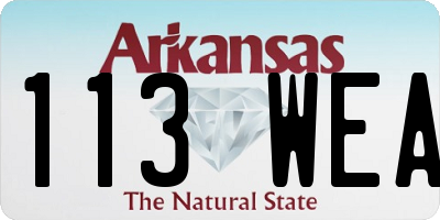 AR license plate 113WEA