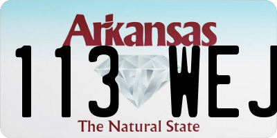 AR license plate 113WEJ