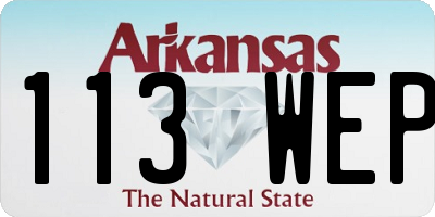 AR license plate 113WEP