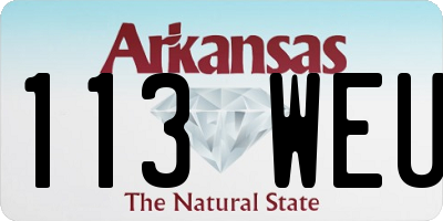 AR license plate 113WEU