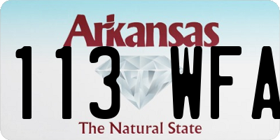 AR license plate 113WFA