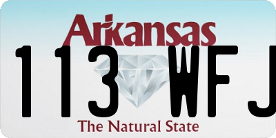 AR license plate 113WFJ