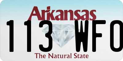 AR license plate 113WFO
