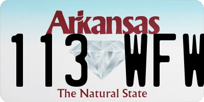 AR license plate 113WFW