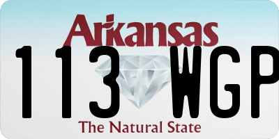 AR license plate 113WGP