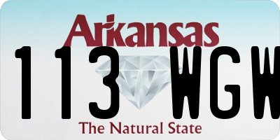 AR license plate 113WGW