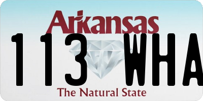 AR license plate 113WHA