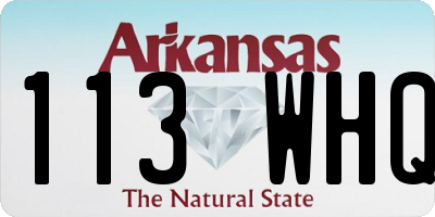 AR license plate 113WHQ