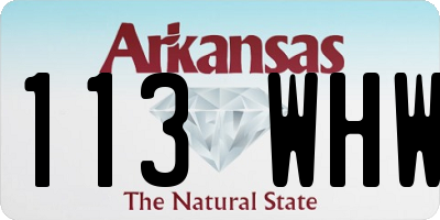 AR license plate 113WHW