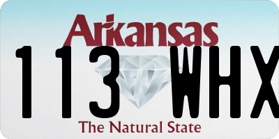 AR license plate 113WHX