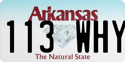 AR license plate 113WHY