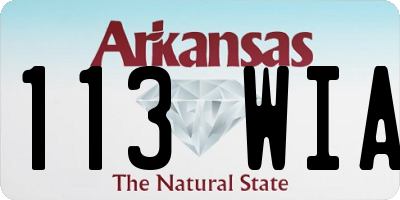AR license plate 113WIA