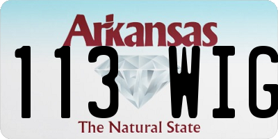 AR license plate 113WIG