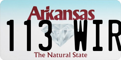 AR license plate 113WIR