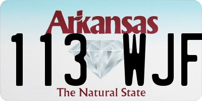 AR license plate 113WJF