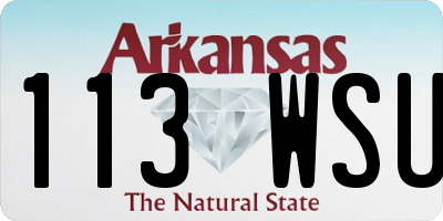 AR license plate 113WSU