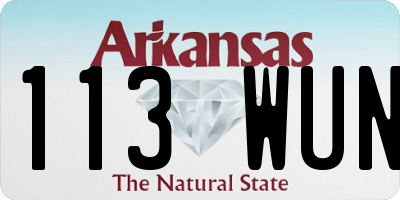 AR license plate 113WUN