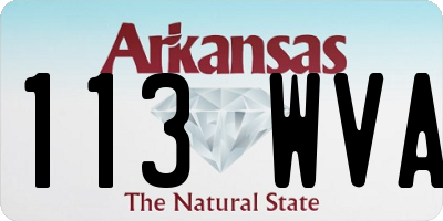 AR license plate 113WVA
