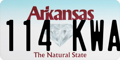 AR license plate 114KWA