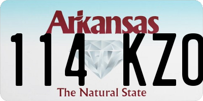 AR license plate 114KZO