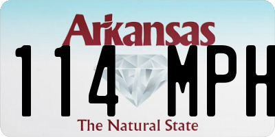 AR license plate 114MPH