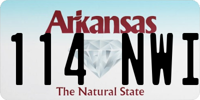 AR license plate 114NWI