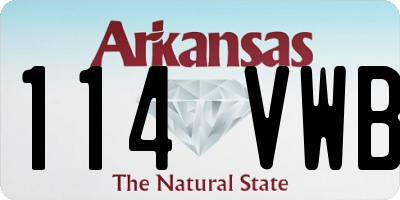 AR license plate 114VWB