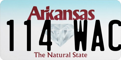AR license plate 114WAC