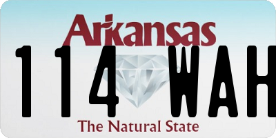 AR license plate 114WAH