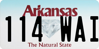 AR license plate 114WAI