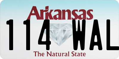 AR license plate 114WAL