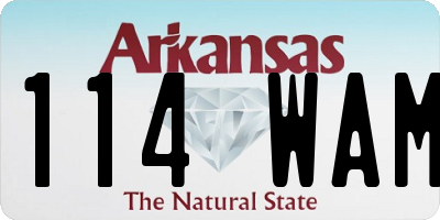 AR license plate 114WAM