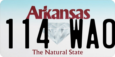 AR license plate 114WAO