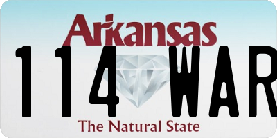 AR license plate 114WAR