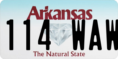 AR license plate 114WAW