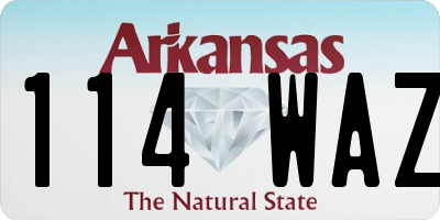 AR license plate 114WAZ