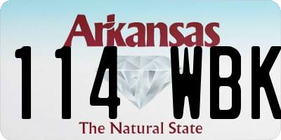 AR license plate 114WBK
