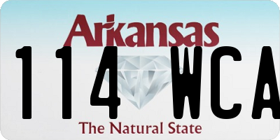 AR license plate 114WCA