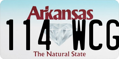 AR license plate 114WCG
