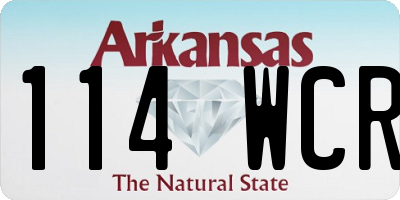 AR license plate 114WCR