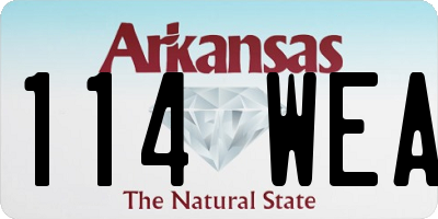 AR license plate 114WEA