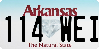 AR license plate 114WEI