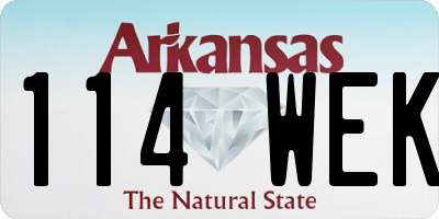 AR license plate 114WEK