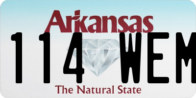 AR license plate 114WEM