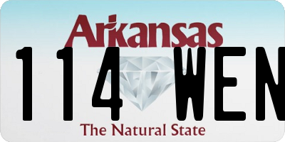 AR license plate 114WEN