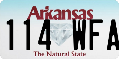 AR license plate 114WFA