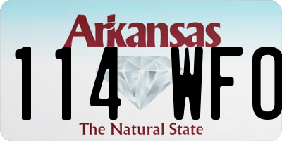 AR license plate 114WFO
