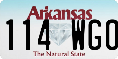 AR license plate 114WGO